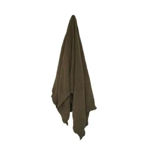 Circ Knitted Throw Boucle Khaki - 170cm x 130cm by null, a Throws for sale on Style Sourcebook
