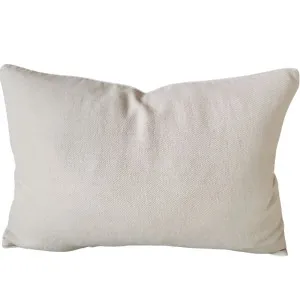 Madeleine Linen Cushion 40x60cm Lumbar - Off White with White Piping by null, a Cushions, Decorative Pillows for sale on Style Sourcebook