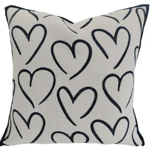 Chinoiserie 55cm Square - Off White Black Love Heart by null, a Cushions, Decorative Pillows for sale on Style Sourcebook