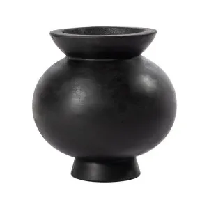 Ursula Concrete Round Vase Black - 21cm by null, a Vases & Jars for sale on Style Sourcebook