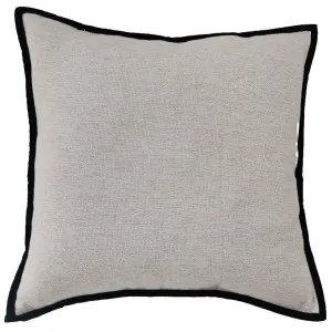 Maya 55cm Square - Oatmeal | Black Border by null, a Quilts & Bedspreads for sale on Style Sourcebook