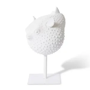 Blowfish Sculpture on Stand - 33 x 23 x 46cm by null, a Statues & Ornaments for sale on Style Sourcebook