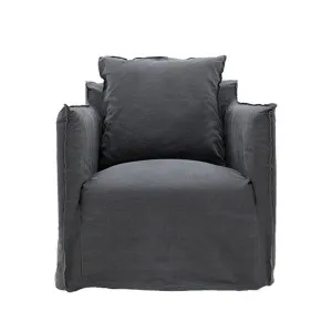 Como Rocker Swivel Chair Linen Charcoal by null, a Chairs for sale on Style Sourcebook