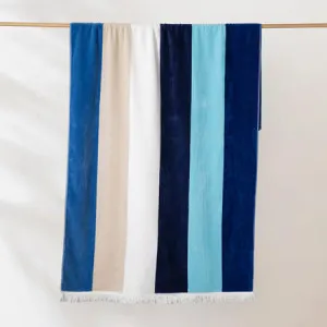 Sorrentina Beach Towel - 100% Cotton, Large, Blue - Canningvale by Canningvale_Sorrentina, a Outdoor Accessories for sale on Style Sourcebook