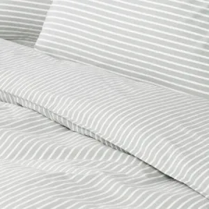 Modella Stripe Quilt Cover Set - White, Double, 100% Cotton by Canningvale, a Quilt Covers for sale on Style Sourcebook