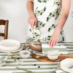 Cucina Stripe Tablecloth Canningvale - White, 150 x 320cm, 100% Cotton by Canningvale_Cucina, a Table Cloths & Runners for sale on Style Sourcebook