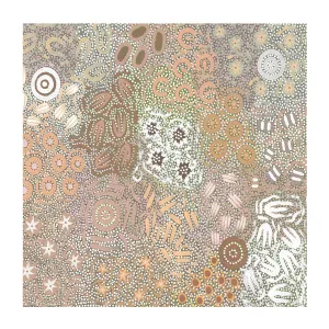 Grandmothers Country, Green and Peach Pastel Colour by Gioia Wall Art, a Aboriginal Art for sale on Style Sourcebook