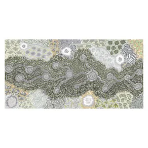 Waterhole Dreaming, Green Tone by Gioia Wall Art, a Aboriginal Art for sale on Style Sourcebook