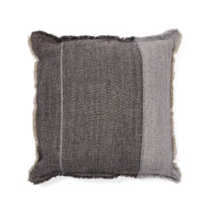 Seloia dark blue cushion cover, 100% linen with stripes and fringes, 50 x 50 cm by null, a Cushions, Decorative Pillows for sale on Style Sourcebook