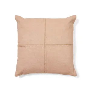 Sulken cushion cover in pink linen and a beige embroidery feature, 45 x 45 cm by null, a Cushions, Decorative Pillows for sale on Style Sourcebook