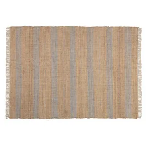 Eda jute rug with blue stripes 160 x 230 cm by null, a Contemporary Rugs for sale on Style Sourcebook