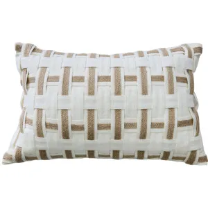 Malta Jute Linen Cushion 40x60cm Lumbar - White | Natural by null, a Cushions, Decorative Pillows for sale on Style Sourcebook