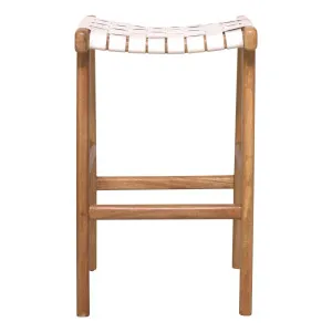 Sari Casa Stool in Clear / Leather White Seat by OZ Design, a Bar Stools for sale on Style Sourcebook