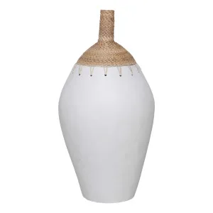 Two Tone Vesesel Large 25x50cm in Matte White by OZ Design, a Vases & Jars for sale on Style Sourcebook