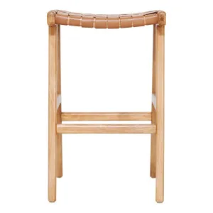 Sari Casa Stool in Clear / Leather Tan Seat by OZ Design, a Bar Stools for sale on Style Sourcebook