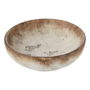Twotone Bowl 28.5x9cm in White / Brown by OZ Design, a Decorative Plates & Bowls for sale on Style Sourcebook