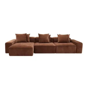 Riley Muse Rust Modular Sofa - 3 Seater Chaise by null, a Sofas for sale on Style Sourcebook