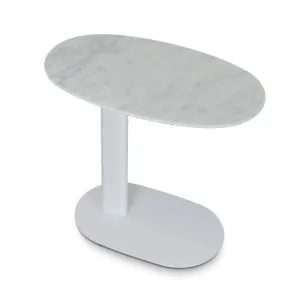 Alwin 60cm Marble Side Table - White Base by Interior Secrets - AfterPay Available by Interior Secrets, a Side Table for sale on Style Sourcebook