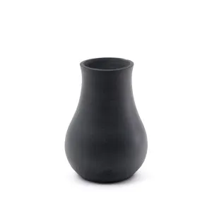 Silaia terracotta vase in a black finish 30 cm by null, a Garden Decor for sale on Style Sourcebook