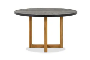 Bronte Round Natural Dining Table, Black/Oak, by Lounge Lovers by Lounge Lovers, a Dining Tables for sale on Style Sourcebook