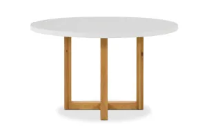 Bronte Round Natural Dining Table, White/Oak, by Lounge Lovers by Lounge Lovers, a Dining Tables for sale on Style Sourcebook
