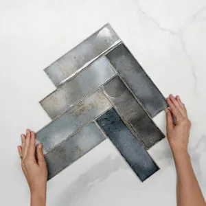 Anthracite Grey Leon Spanish Subway Tile Gloss 69 x 240mm Ceramic by The Blue Space, a Ceramic Tiles for sale on Style Sourcebook