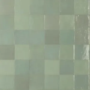 Green Ella Zellige Tile 100 x 100 x 10mm Spanish Ceramic by The Blue Space, a Ceramic Tiles for sale on Style Sourcebook