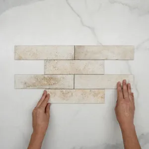 Natural Macy Brick Tile Matt 60 x 250 x 6mm Porcelain by The Blue Space, a Porcelain Tiles for sale on Style Sourcebook
