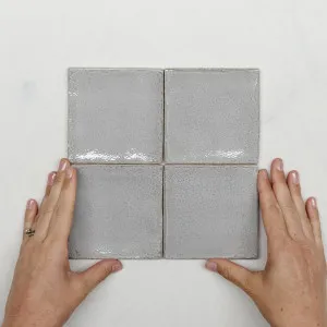 Nickel Grey Dianna Zellige Tile 100 x 100 x 9mm Spanish Ceramic by The Blue Space, a Ceramic Tiles for sale on Style Sourcebook