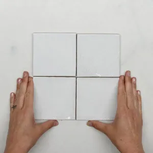 White Dianna Zellige Tile 100 x 100 x 9mm Spanish Ceramic by The Blue Space, a Ceramic Tiles for sale on Style Sourcebook