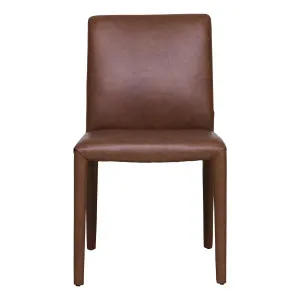 August Dining Chair in Urbane Leather Dark Brown by OzDesignFurniture, a Dining Chairs for sale on Style Sourcebook