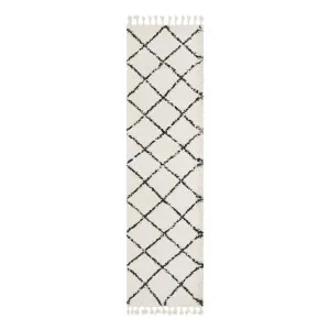 Saffron 22 Rug 80x200cm in Off White/Black by OZ Design, a Contemporary Rugs for sale on Style Sourcebook