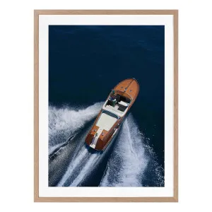 Vintage Speedboat Framed Print in 68 x 84cm by OZ Design, a Prints for sale on Style Sourcebook