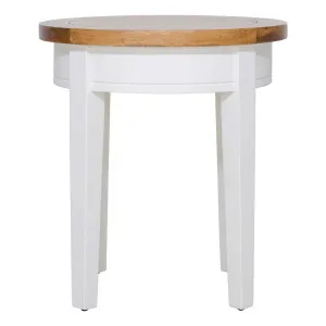 Mango Creek Round Side Table 50cm in White / Clear by OZ Design, a Side Table for sale on Style Sourcebook