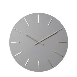 Maddox Wall Clock Grey Silver - 50cm x 4cm by null, a Clocks for sale on Style Sourcebook