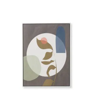 Abstract Leaf Framed Canvas Circle - 80cm x 60cm by null, a Painted Canvases for sale on Style Sourcebook