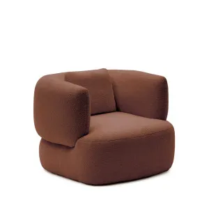 Martina armchair in terracotta bouclé with cushion by null, a Chairs for sale on Style Sourcebook