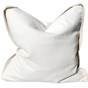 Reine Linen Cushion 55cm Square  - White with Natural Border by null, a Cushions, Decorative Pillows for sale on Style Sourcebook
