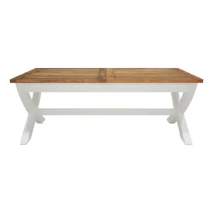 Mango Creek X Leg Extension Dining Table 210-310cm in White / Clear by OZ Design, a Dining Tables for sale on Style Sourcebook