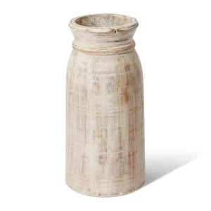 Bharat Wooden Vessel - 17 x 17 x 35cm by null, a Vases & Jars for sale on Style Sourcebook