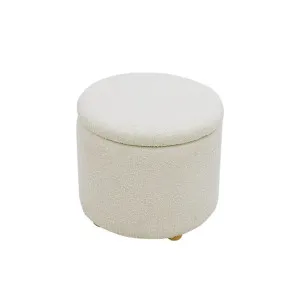 Maeve Round Ottoman Boucle Ivory by null, a Ottomans for sale on Style Sourcebook