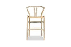 Wishbone Ark Bar Stool - Deluxe Ash Wood, White Wash, by Lounge Lovers by Lounge Lovers, a Bar Stools for sale on Style Sourcebook