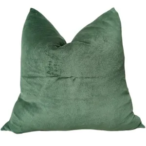 Fontainebleau Cotton Velvet & French Linen Two Sided Cushion 55cm Square - Emerald Green by null, a Throws for sale on Style Sourcebook
