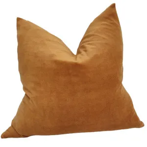 Fontainebleau Cotton Velvet & French Linen Two Sided Cushion 55cm Square - Cider Orange by null, a Throws for sale on Style Sourcebook