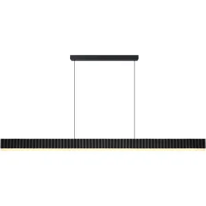 Calibo Prinia Modern Fluted 2532mm Linear Pendant Light Black by Calibo, a Pendant Lighting for sale on Style Sourcebook
