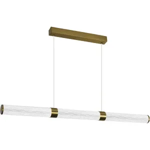 Calibo Charm Modern Fluted 1500mm Linear Pendant Light Brass by Calibo, a Pendant Lighting for sale on Style Sourcebook
