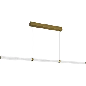 Calibo Charm Modern Fluted 2500mm Linear Pendant Light Brass by Calibo, a Pendant Lighting for sale on Style Sourcebook