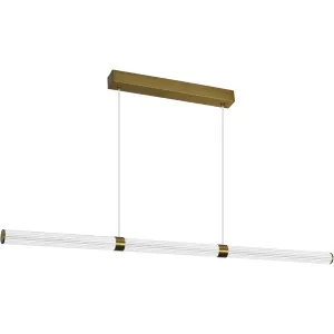 Calibo Charm Modern Fluted 2000mm Linear Pendant Light Brass by Calibo, a Pendant Lighting for sale on Style Sourcebook