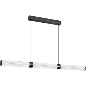 Calibo Charm Modern Fluted 1500mm Linear Pendant Light Black by Calibo, a Pendant Lighting for sale on Style Sourcebook