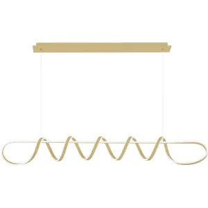 Calibo Bulbul Modern Spiral 2000mm LED Linear Pendant Light Brass by Calibo, a Pendant Lighting for sale on Style Sourcebook